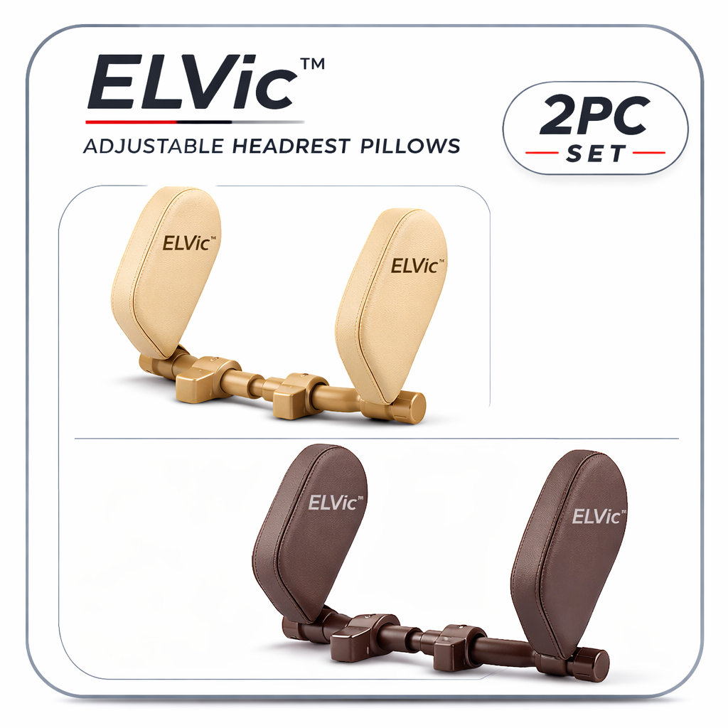 ELVic™ Adjustable Car Neck Support Pillow – Headrest for Driving & Travel Comfort