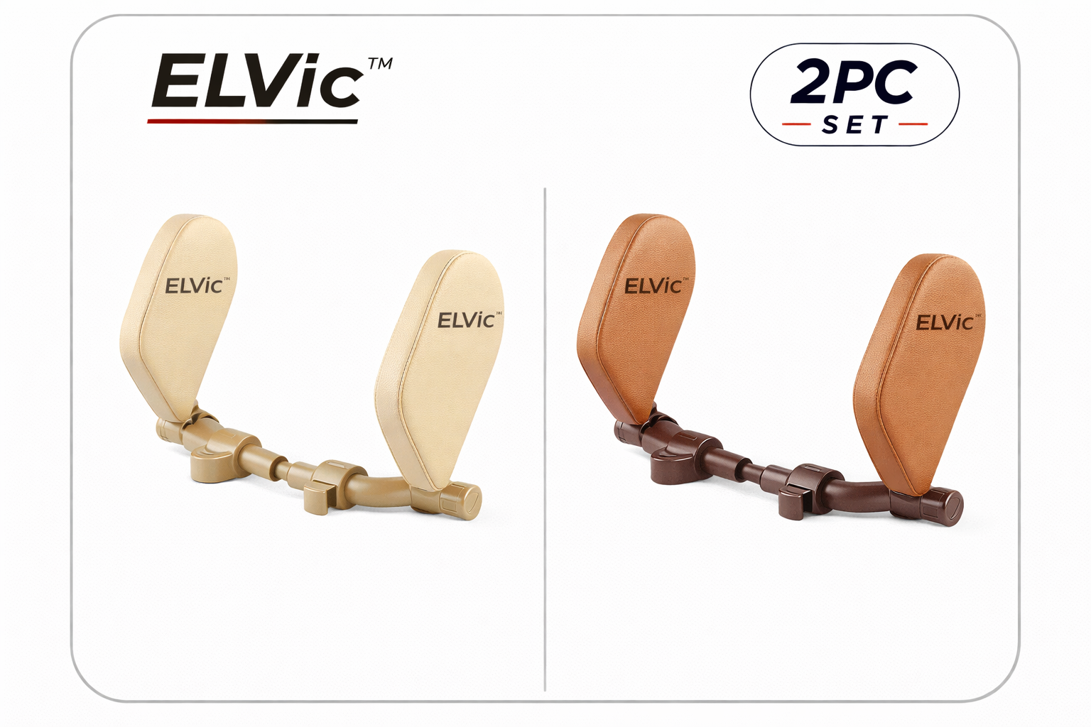ELVic™ Adjustable Car Neck Support Pillow – Headrest for Driving & Travel Comfort