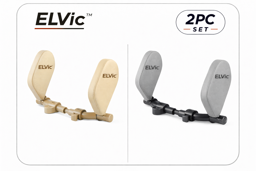ELVic™ Adjustable Car Neck Support Pillow – Headrest for Driving & Travel Comfort