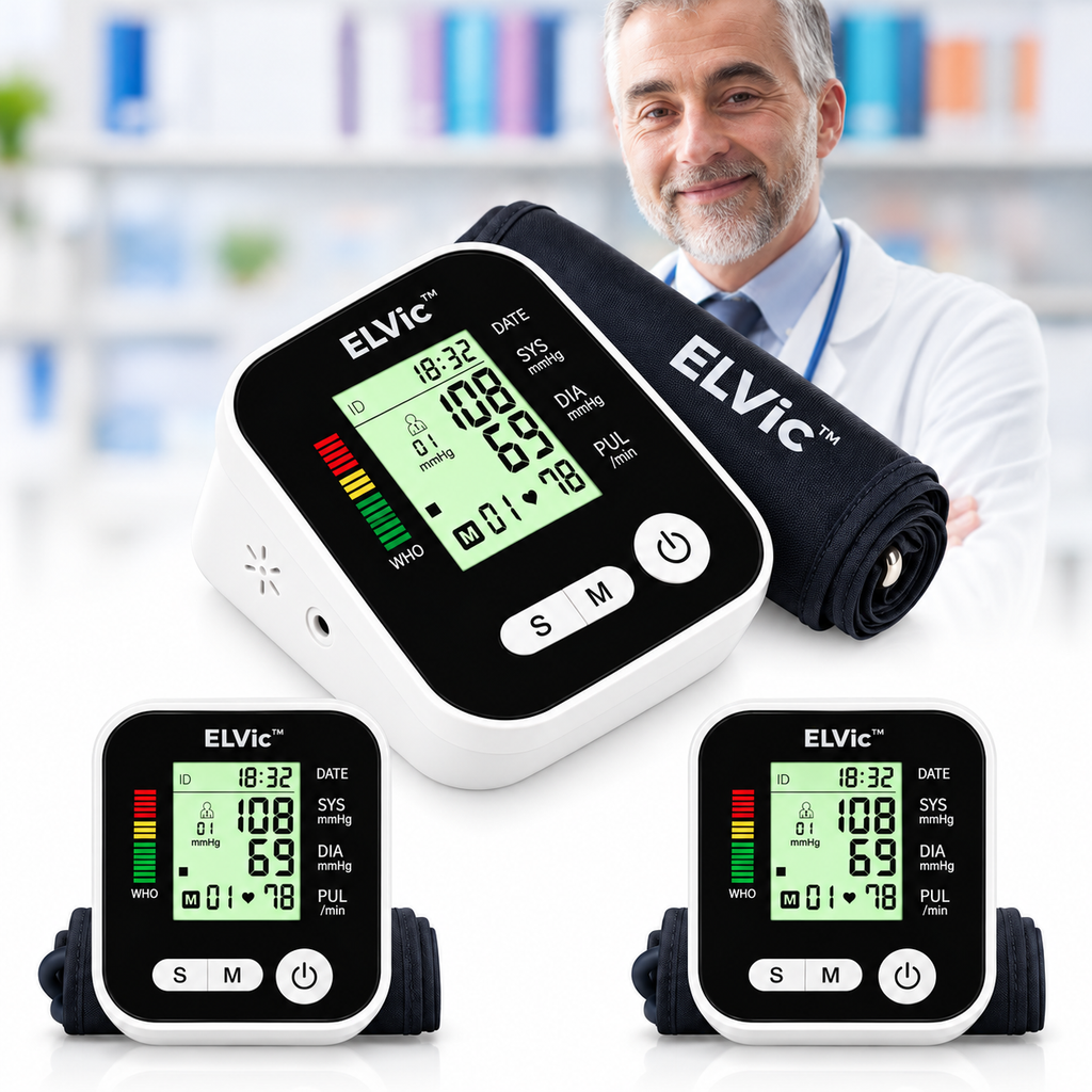 ELVic™ Digital Upper-Arm Blood Pressure & Heart Rate Monitor