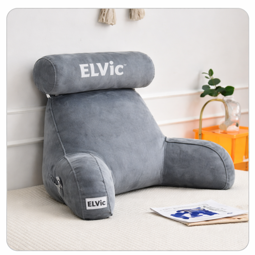 ELVic™ Large Backrest Pillow With Arm Support – Bed & Sofa Comfort