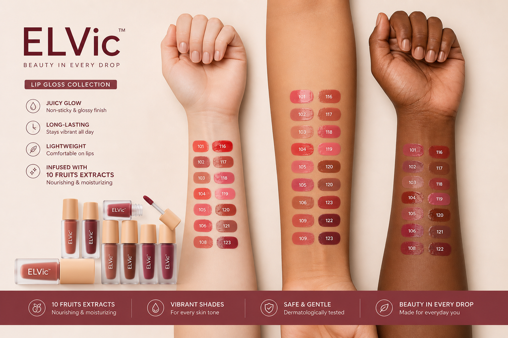 ELVic™ High Shine Lip Gloss – Waterproof, Long-Lasting, Non-Sticky Hydration