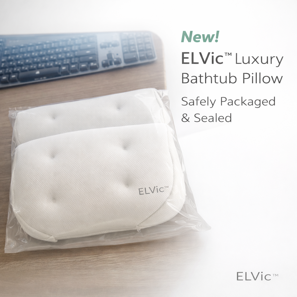 ELVic™ Luxury Mesh Bathtub Pillow with Suction Cups – Neck & Head Support for Ultimate Bath Comfort