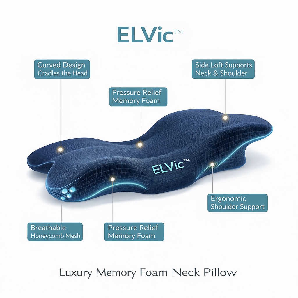 ELVic™ Luxury Hotel-Grade Memory Foam Neck Pillow