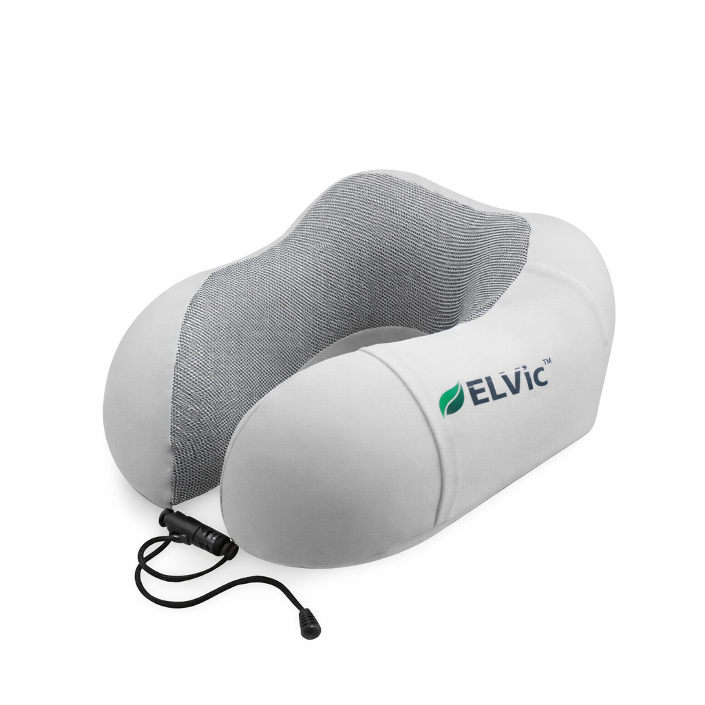 ELVic™ Memory Foam Travel Neck Pillow – Portable U-Shape Support Pillow for Airplane, Car & Office Comfort