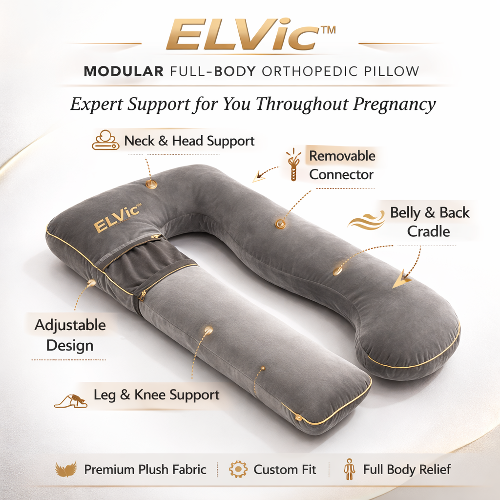 ELVic™ Full Body Support Pillow – Adjustable Maternity & Lumbar Comfort Cushion