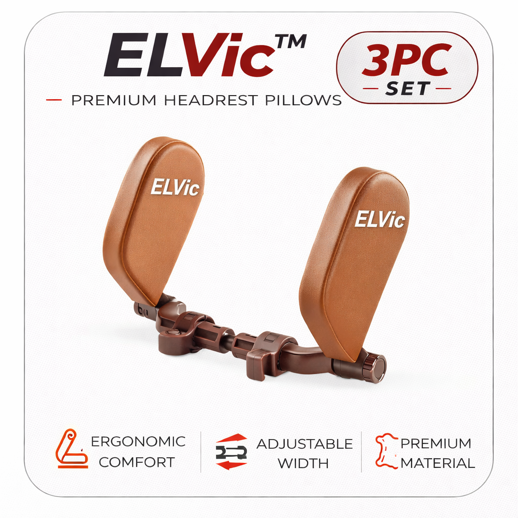 ELVic™ Adjustable Car Neck Support Pillow – Headrest for Driving & Travel Comfort