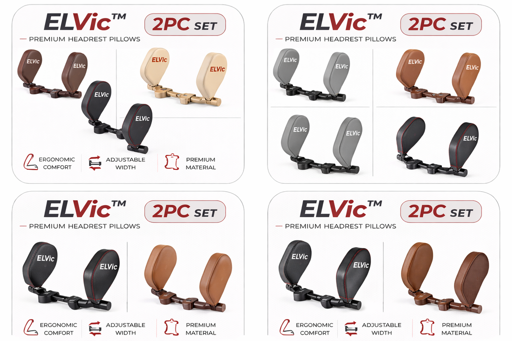 ELVic™ Adjustable Car Neck Support Pillow – Headrest for Driving & Travel Comfort