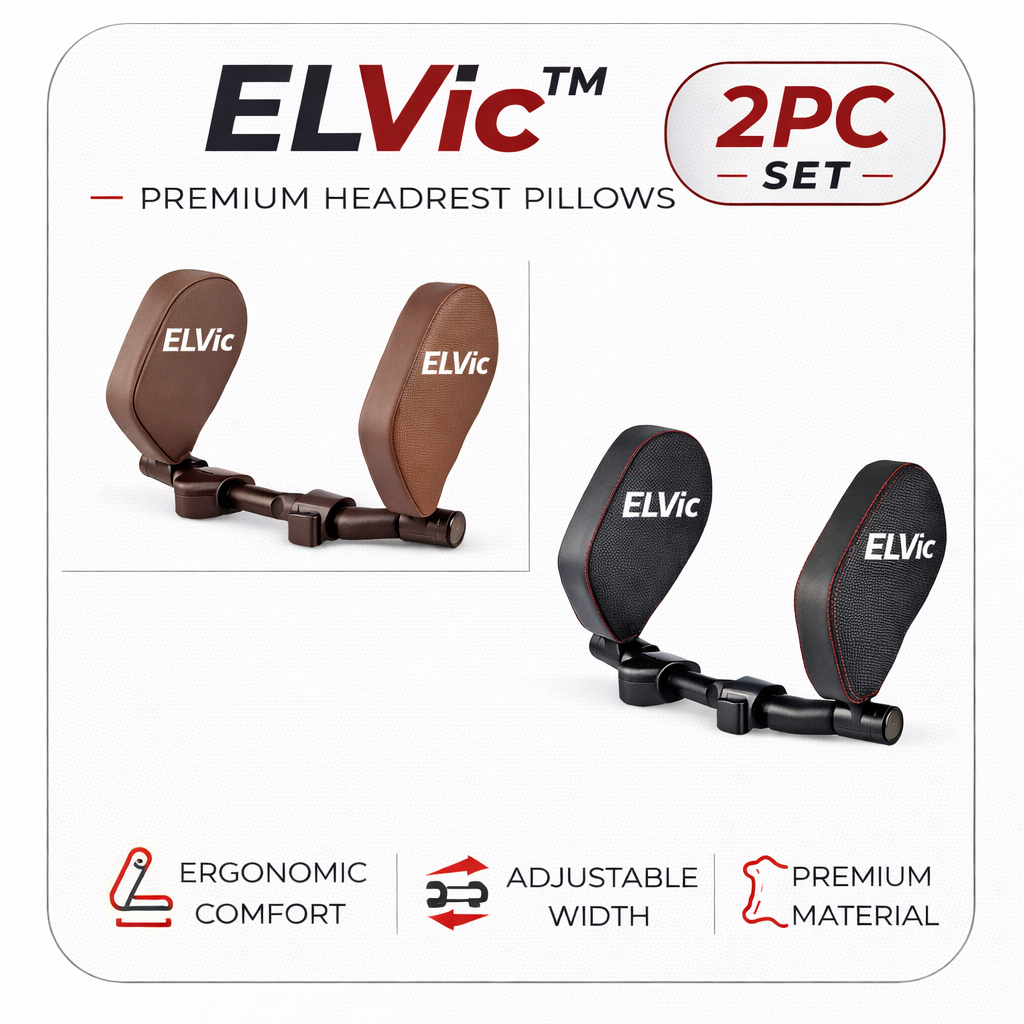 ELVic™ Adjustable Car Neck Support Pillow – Headrest for Driving & Travel Comfort