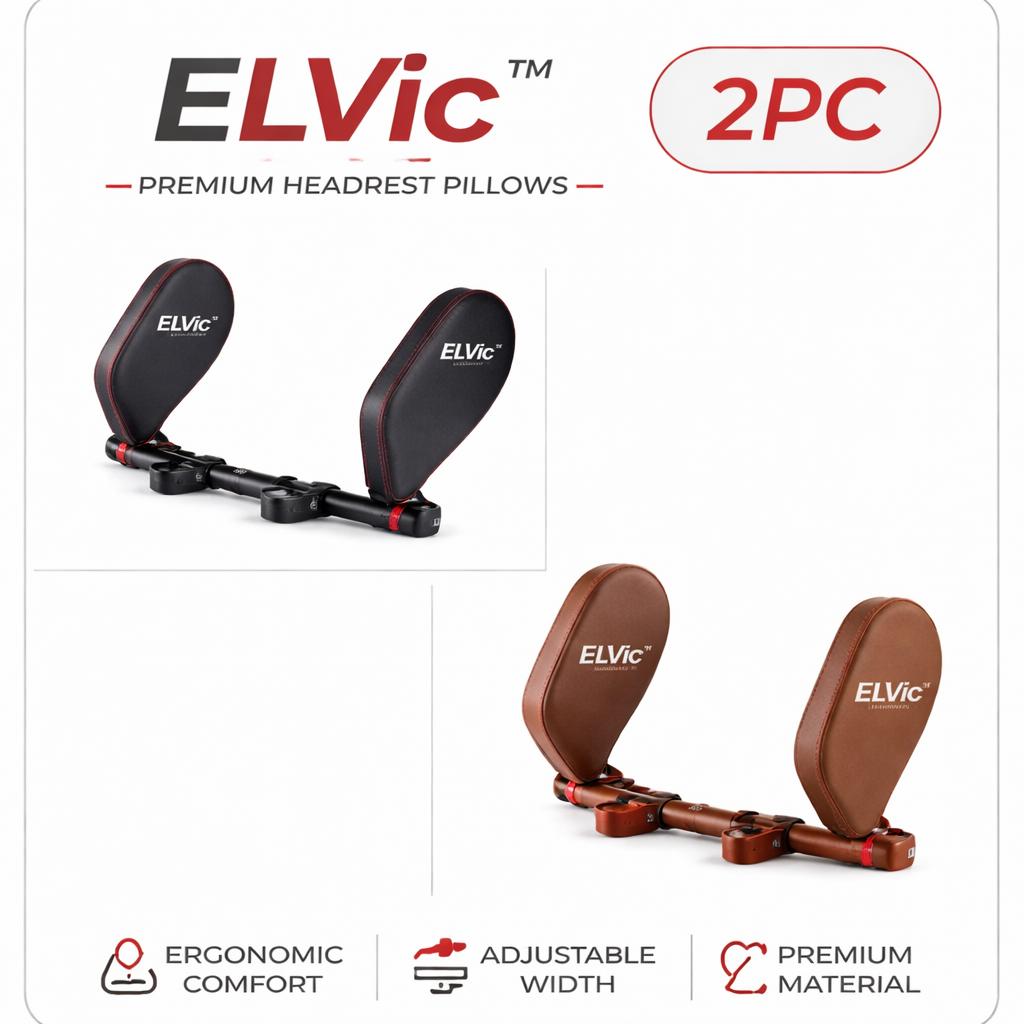 ELVic™ Adjustable Car Neck Support Pillow – Headrest for Driving & Travel Comfort