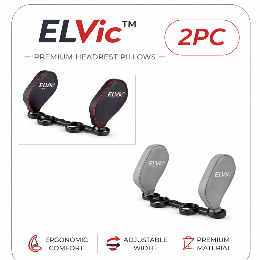 ELVic™ Adjustable Car Neck Support Pillow – Headrest for Driving & Travel Comfort