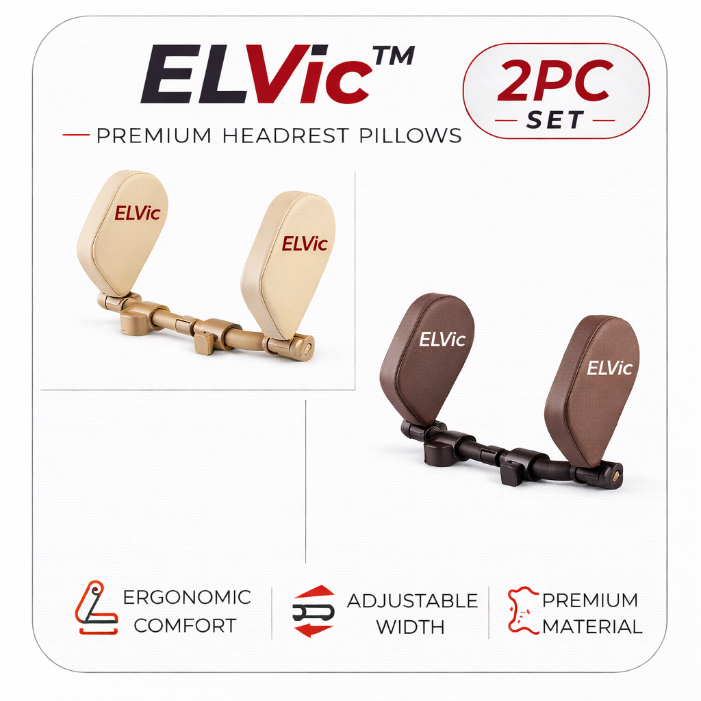 ELVic™ Adjustable Car Neck Support Pillow – Headrest for Driving & Travel Comfort