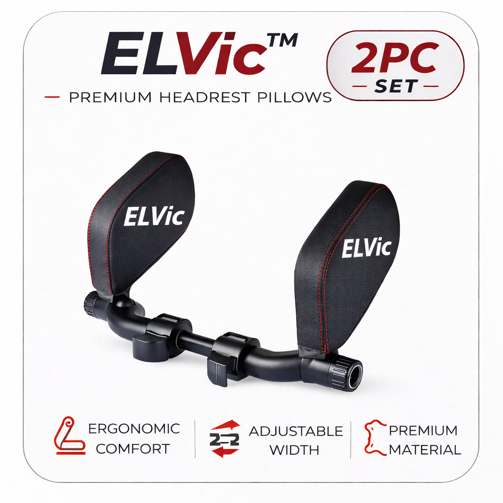 ELVic™ Adjustable Car Neck Support Pillow – Headrest for Driving & Travel Comfort