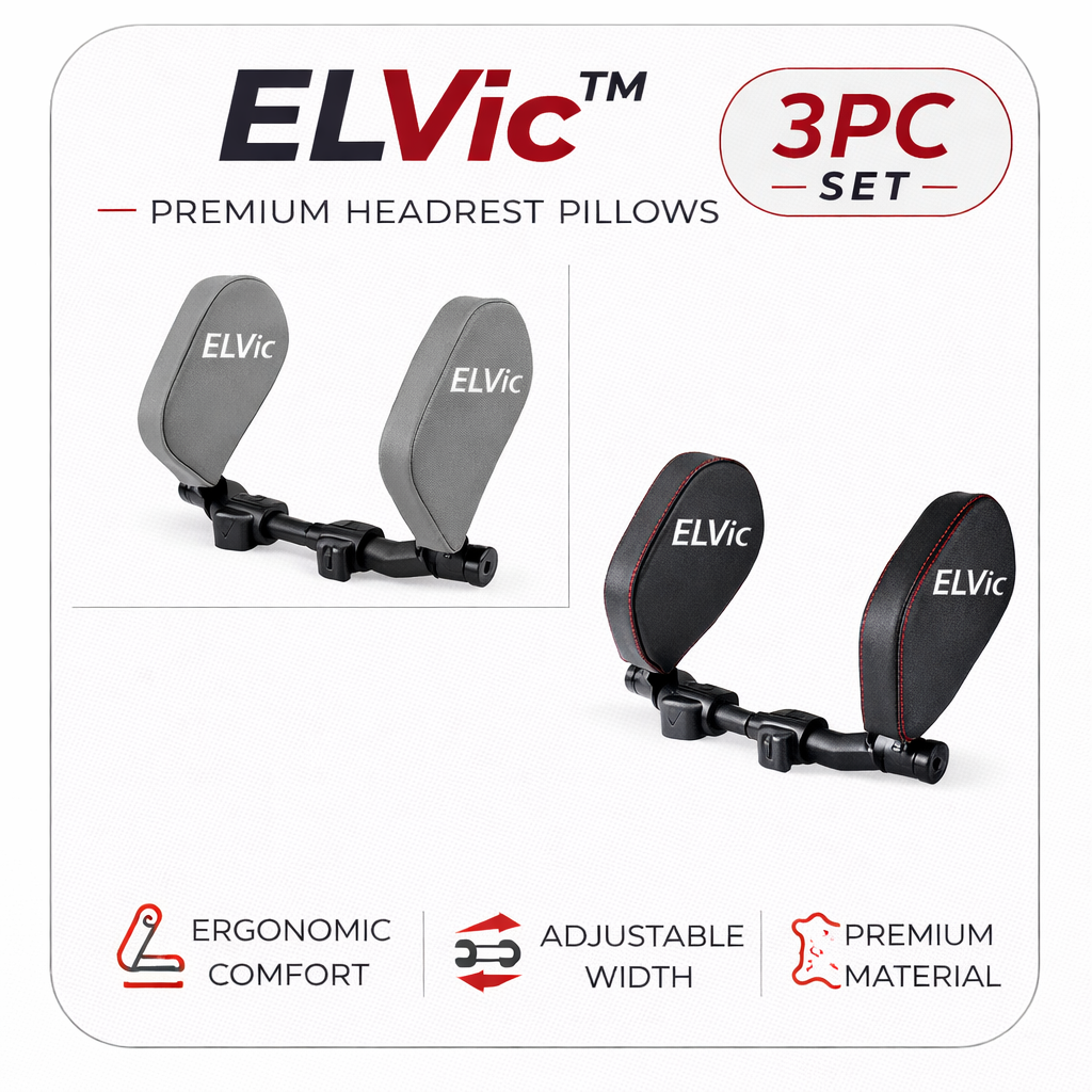 ELVic™ Adjustable Car Neck Support Pillow – Headrest for Driving & Travel Comfort