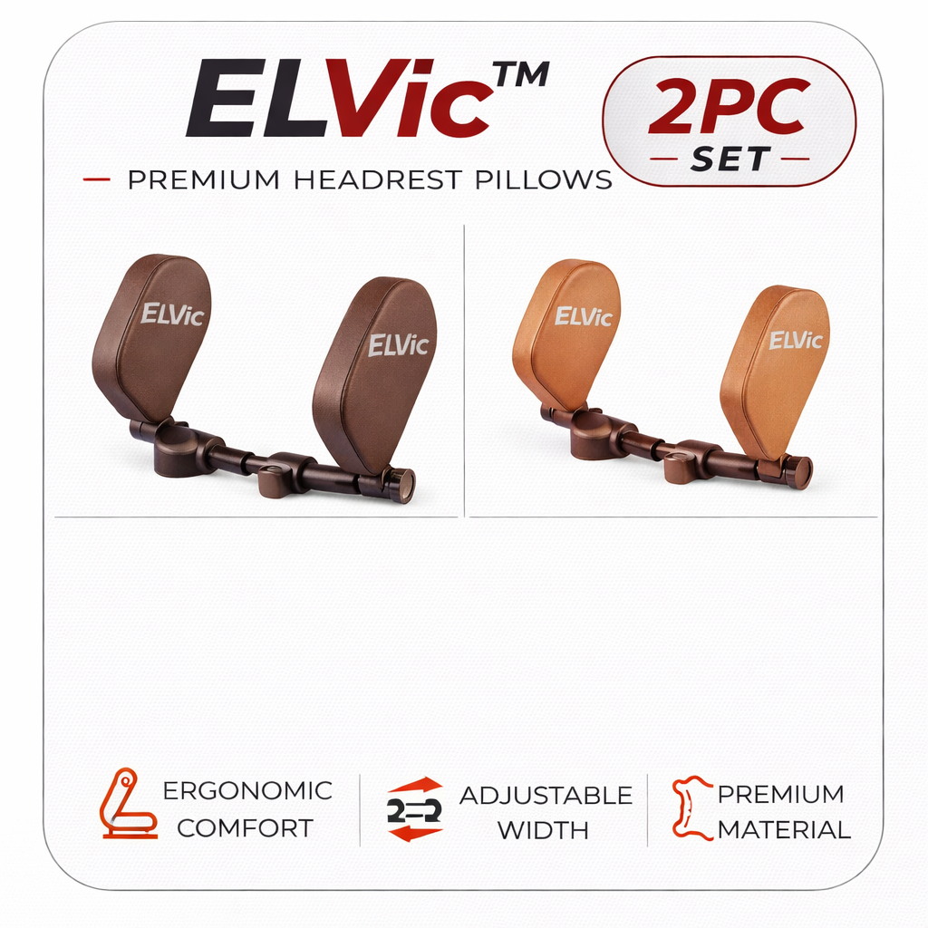 ELVic™ Adjustable Car Neck Support Pillow – Headrest for Driving & Travel Comfort