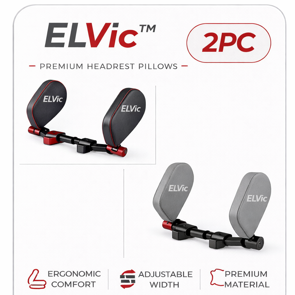 ELVic™ Adjustable Car Neck Support Pillow – Headrest for Driving & Travel Comfort