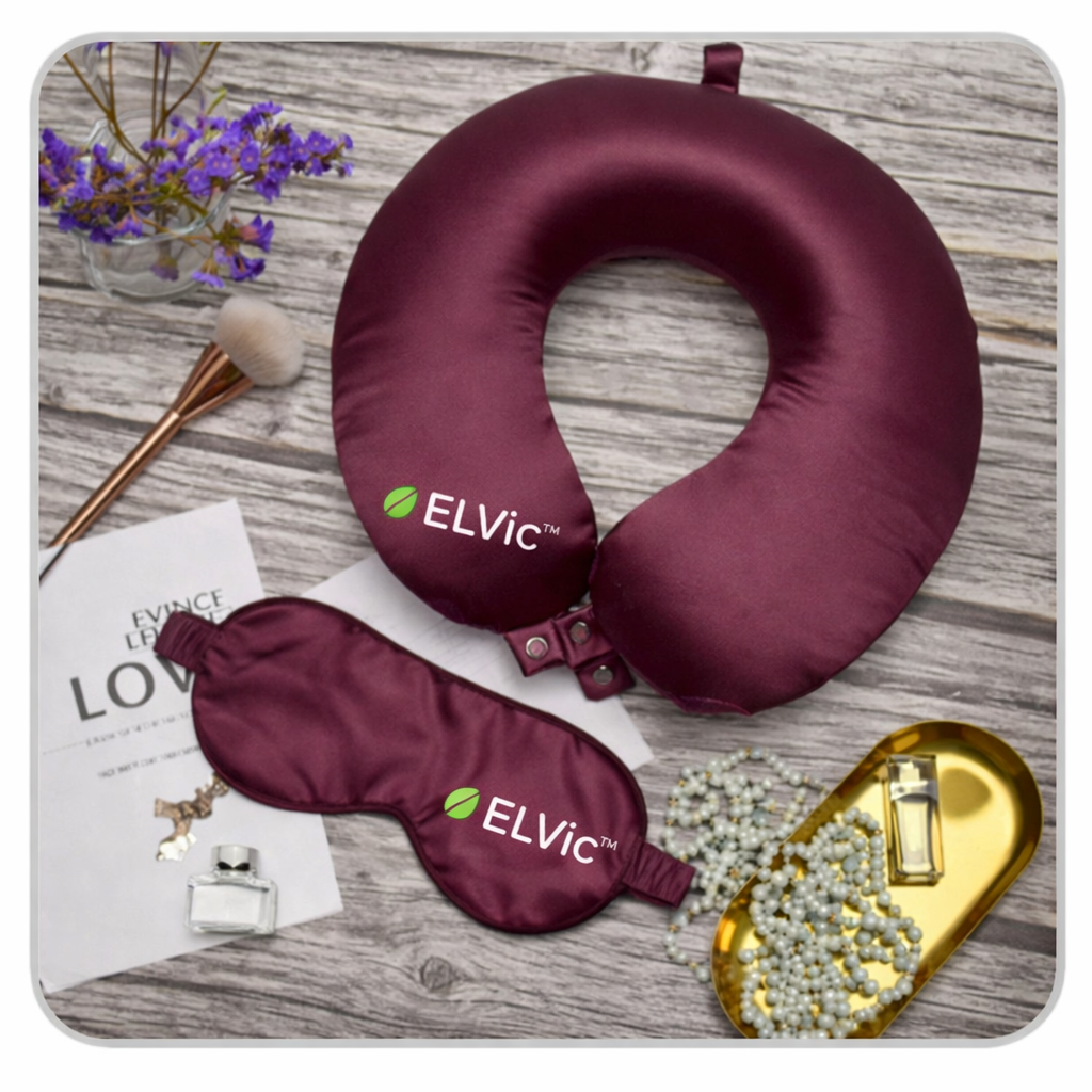 ELVic™ Silk-Blend U-Shaped Neck Pillow | Cooling & Skin-Friendly Comfort