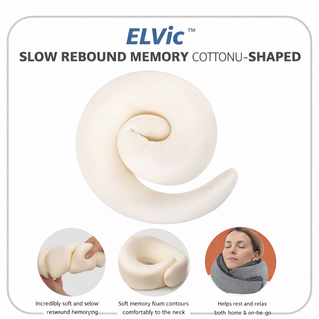 ELVic™ Memory Foam U-Shaped Travel Neck Pillow