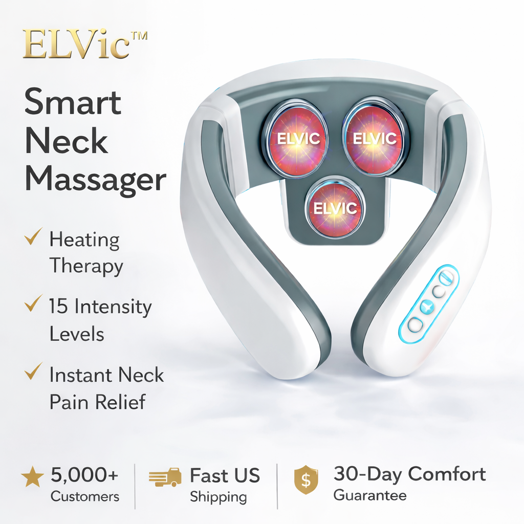 ELVic™ Deep Tissue Shiatsu Massager Pillow – Neck, Back & Shoulder Relief