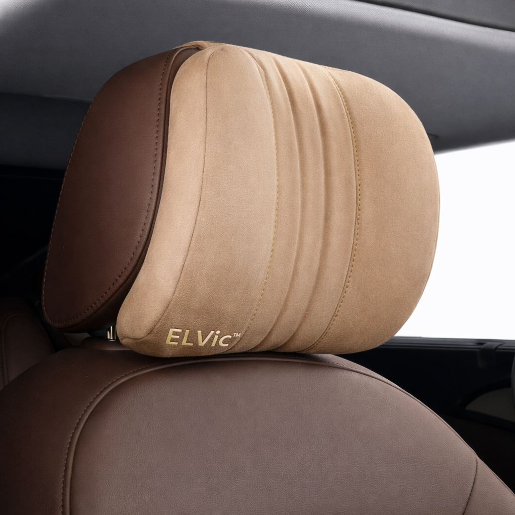 ELVic™ Car Comfort Pro Memory Foam Headrest Neck Pillow – Ergonomic Support for Pain-Free Driving