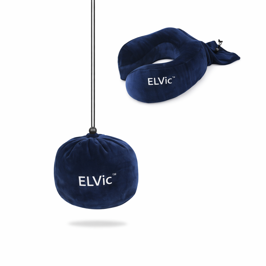 ELVic™ Portable Memory Foam Travel Neck Pillow – Compact Airplane Comfort Support