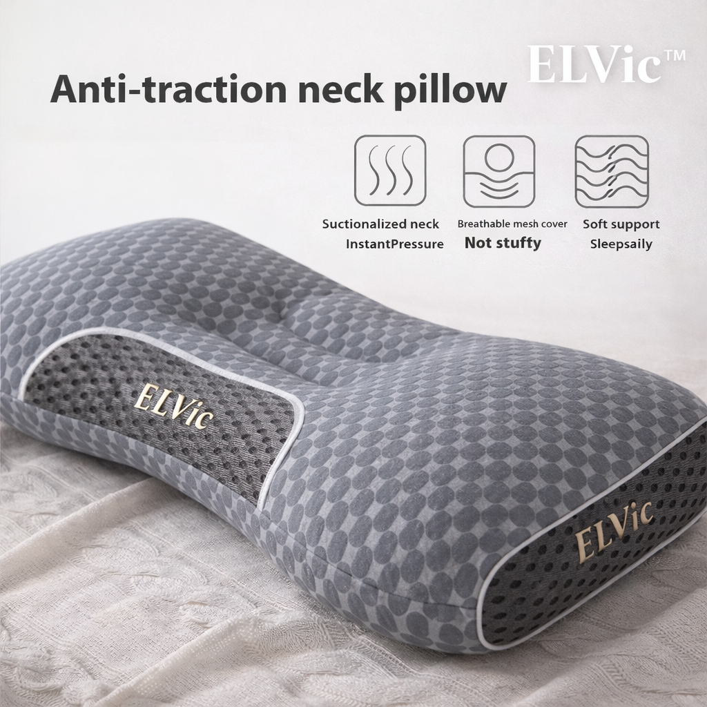 ELVIC™ SPA Massage Neck Pillow – Ergonomic Memory Foam, Non-Collapse Support