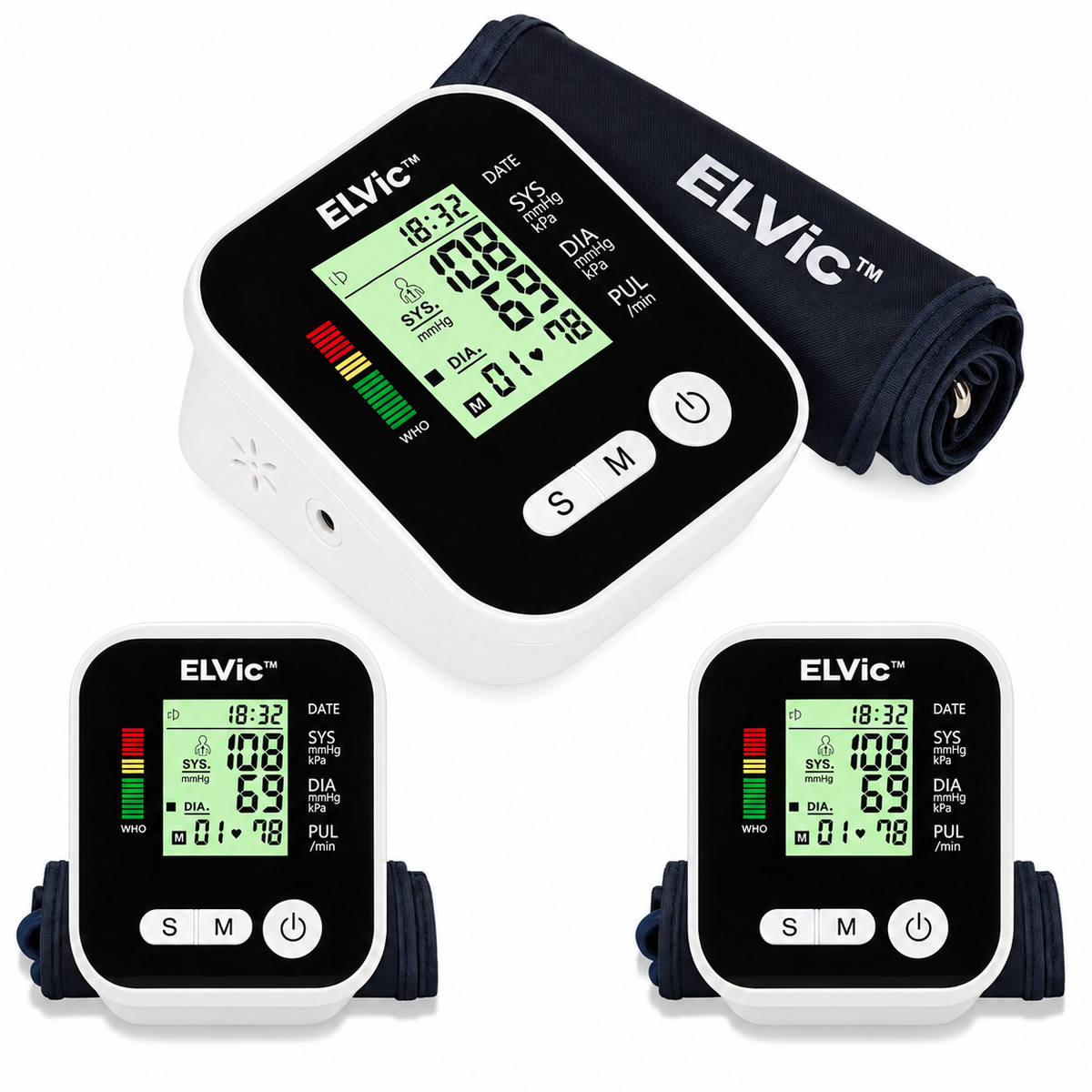 ELVic™ Digital Upper-Arm Blood Pressure & Heart Rate Monitor