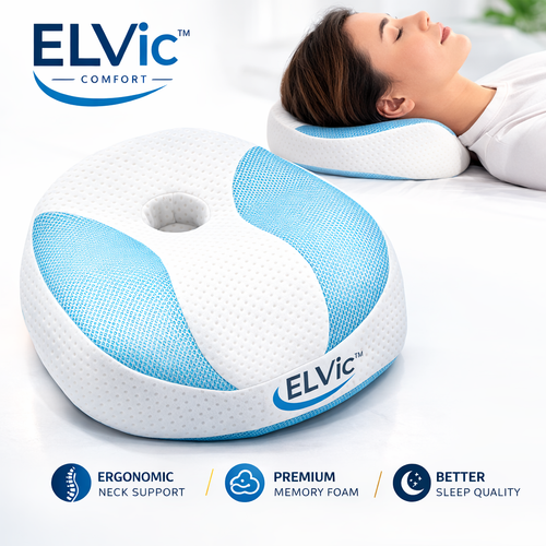 ELVic™ AirAlign Memory Foam Cervical Neck Pillow – Ergonomic Support for Deep Sleep