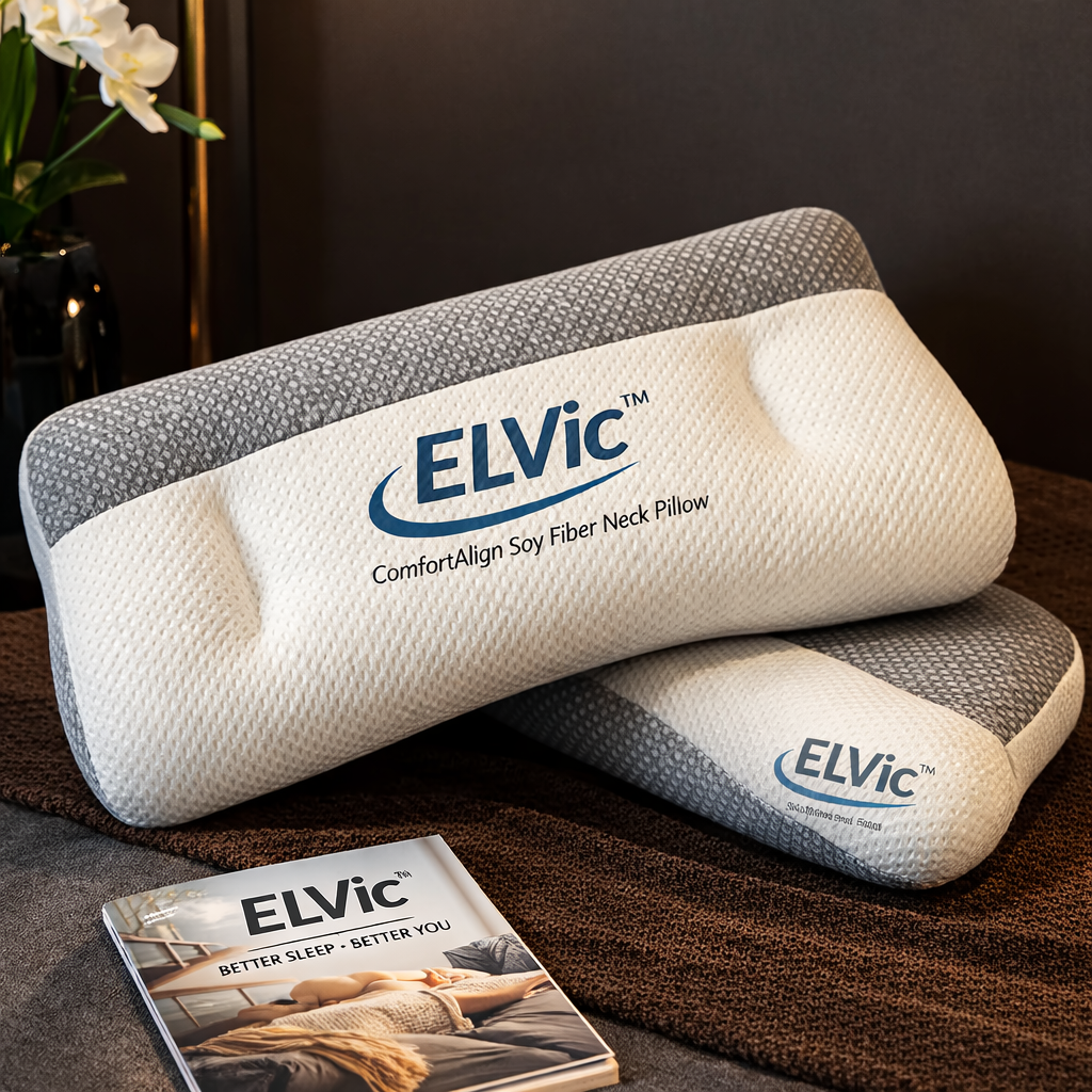 ELVic™ ComfortAlign Soy Fiber Neck Support Pillow – Ergonomic Cervical Support for Better Sleep