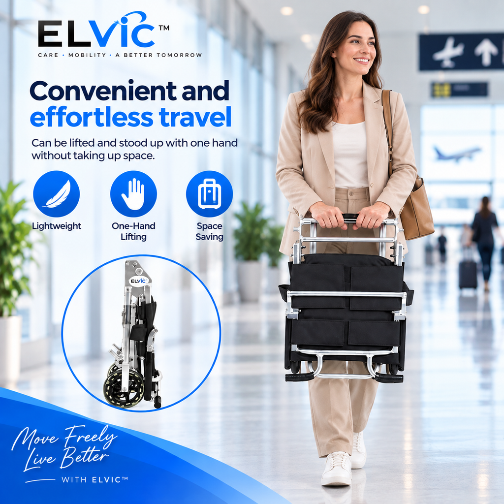 ELVic™ Lightweight Foldable Transport Wheelchair