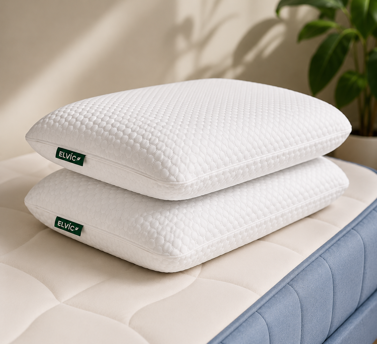 ELVic™ DreamSupport Pro – Ergonomic Memory Foam Pillow with Washable Cover