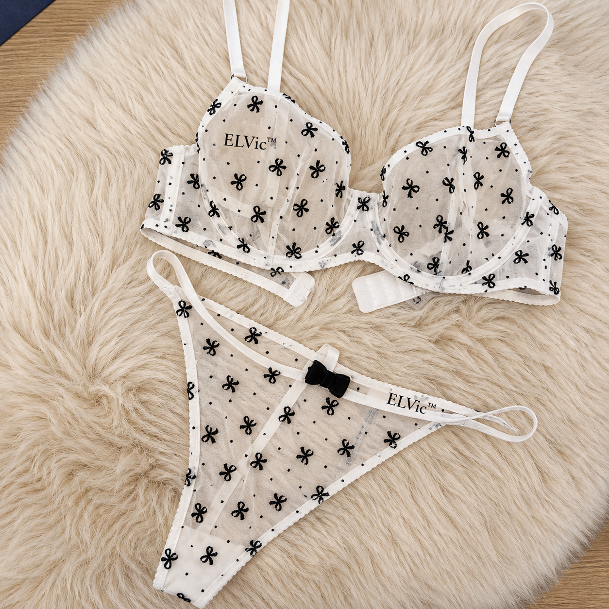 ELVic™ Sheer Mesh Floral Bikini Set – Lightweight Beach Swimwear