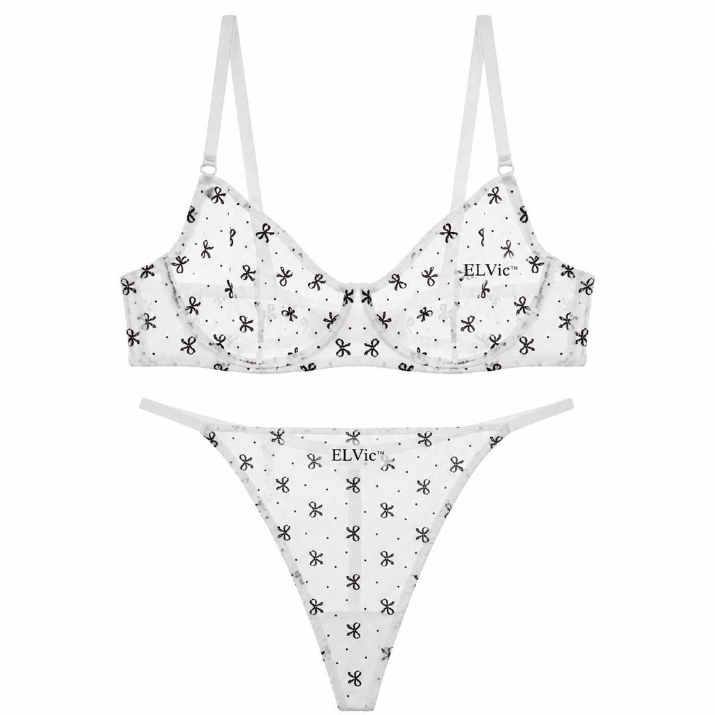 ELVic™ Sheer Mesh Floral Bikini Set – Lightweight Beach Swimwear