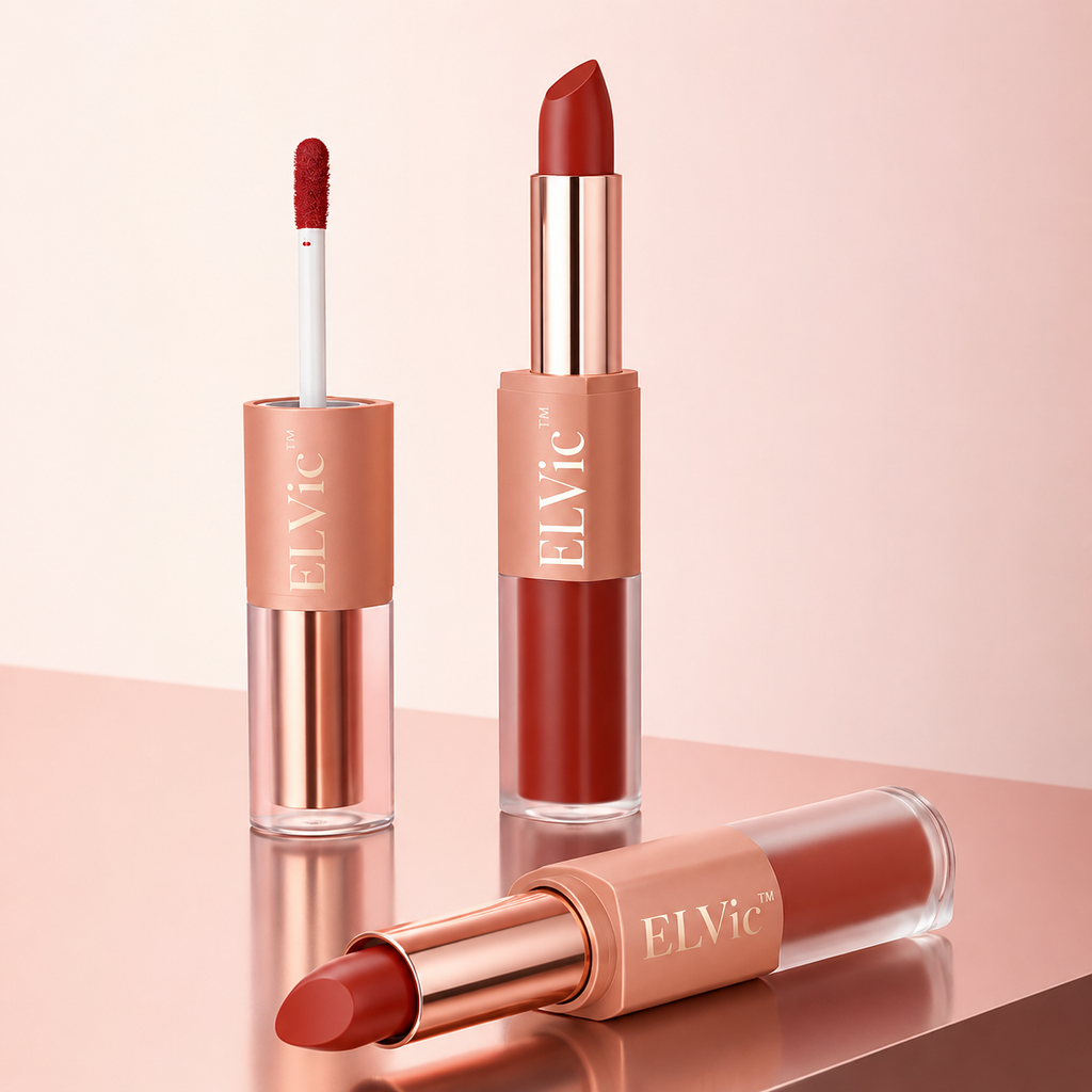 ELVic™ Velvet Lip Glaze – Nude Milky Coffee Matte Liquid Lipstick (Long-Lasting, Smooth Finish)
