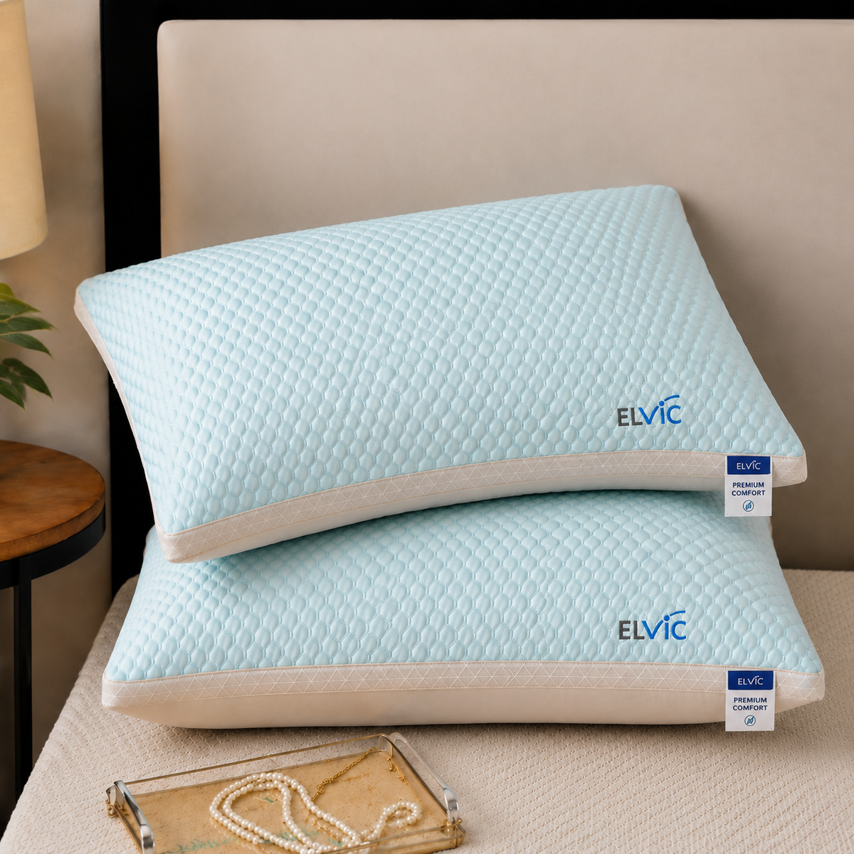 ELViC™ Premium Cooling Rayon Pillow | Soft & Breathable Sleep Comfort