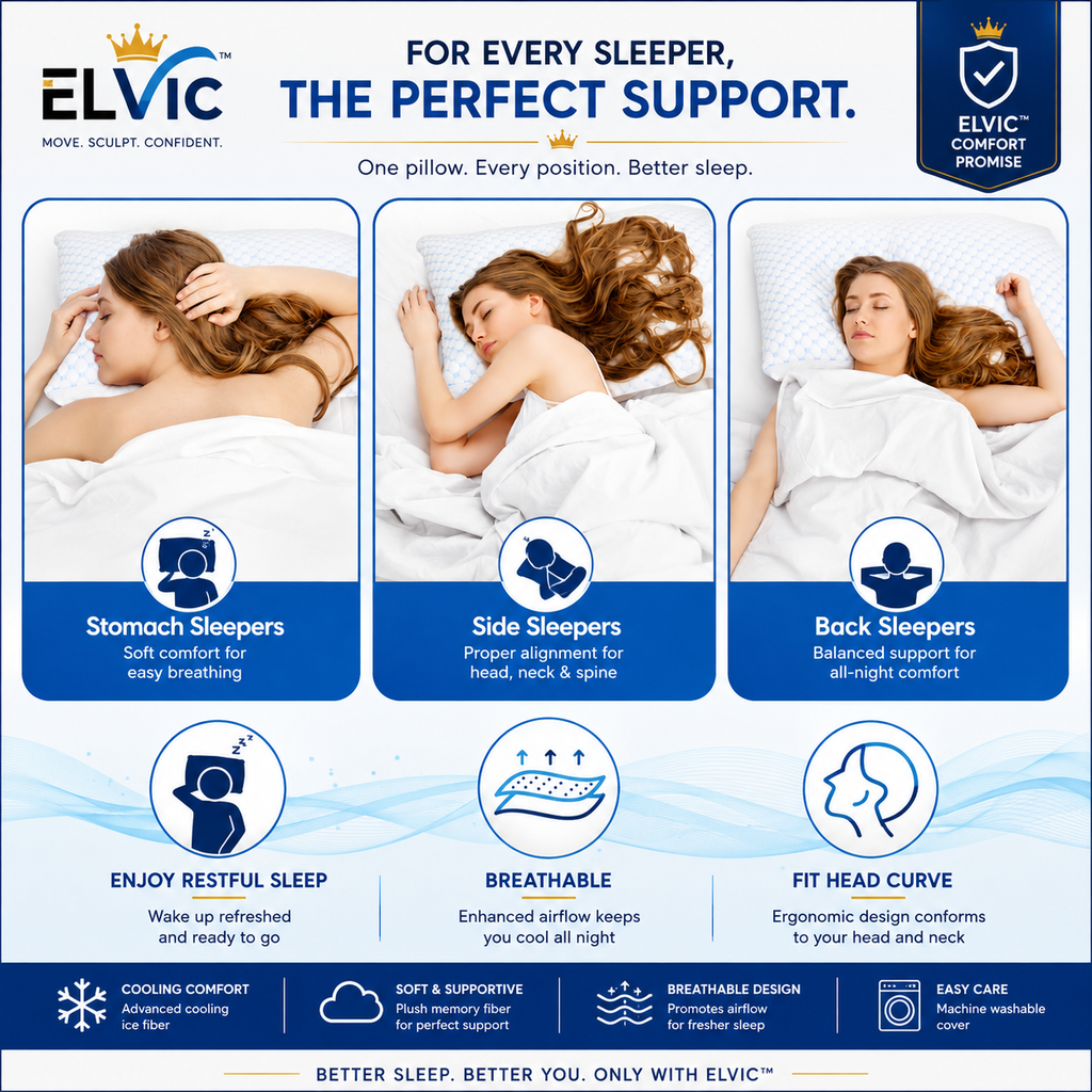 ELVic™ ArcticCloud Adjustable Cooling Memory Foam Pillow