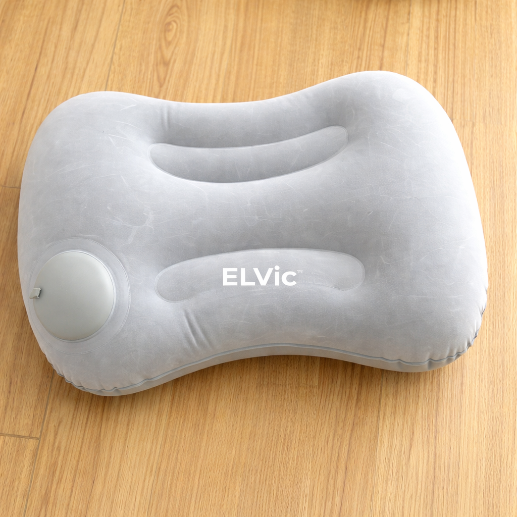 ELVic™ AirFlow Travel Neck Pillow – Portable Inflatable Support for Pain-Free Comfort Anywhere