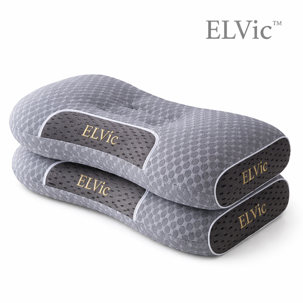 ELVIC™ SPA Massage Neck Pillow – Ergonomic Memory Foam, Non-Collapse Support
