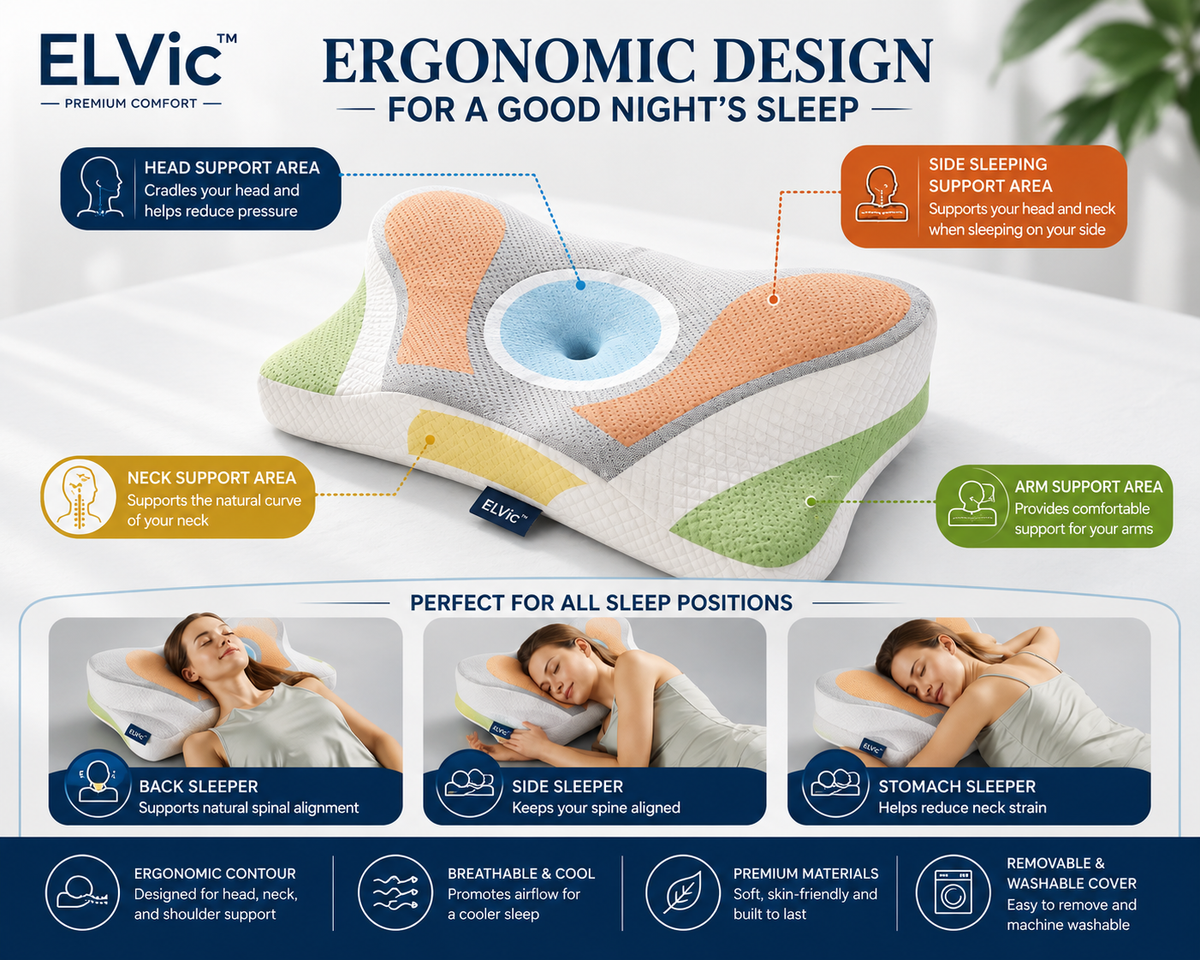 ELVic™ ErgoCloud Cervical Memory Foam Pillow