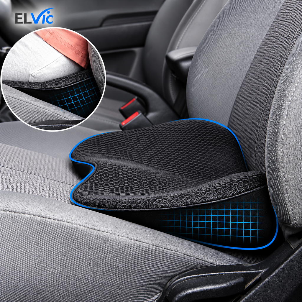 ELVic™ Ergonomic Memory Foam Car Seat & Lumbar Support Cushion
