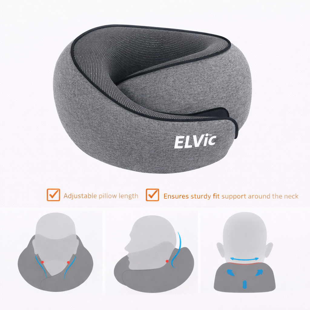ELVic™ Memory Foam U-Shaped Travel Neck Pillow