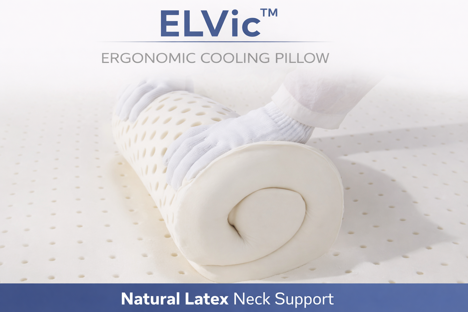 ELVic™ Natural Latex Orthopedic Neck Pillow – Breathable Cooling Support for Deep Sleep