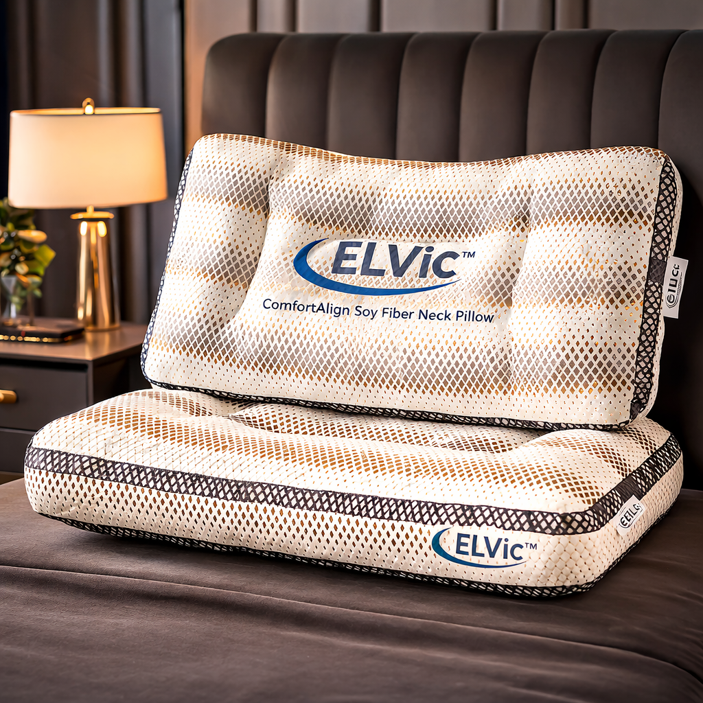 ELVic™ ComfortAlign Soy Fiber Neck Support Pillow – Ergonomic Cervical Support for Better Sleep