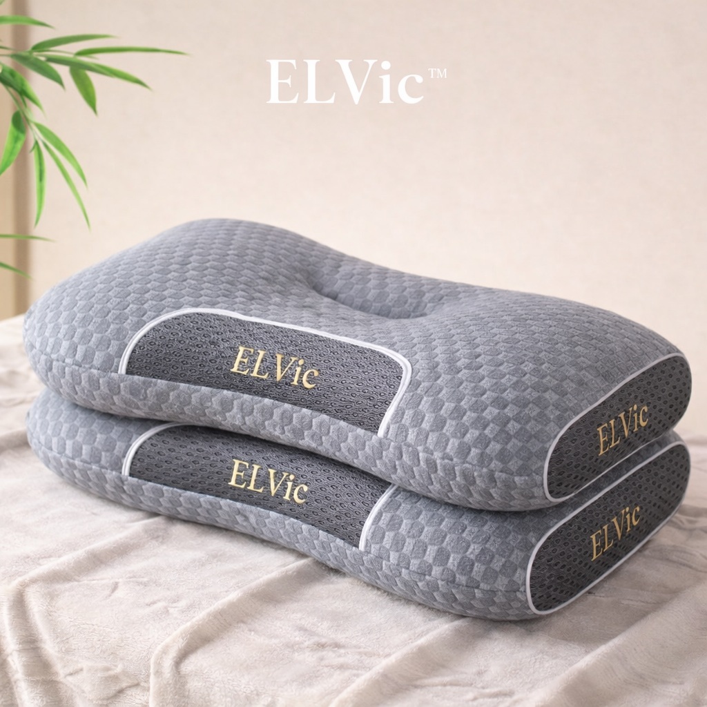 ELVIC™ SPA Massage Neck Pillow – Ergonomic Memory Foam, Non-Collapse Support