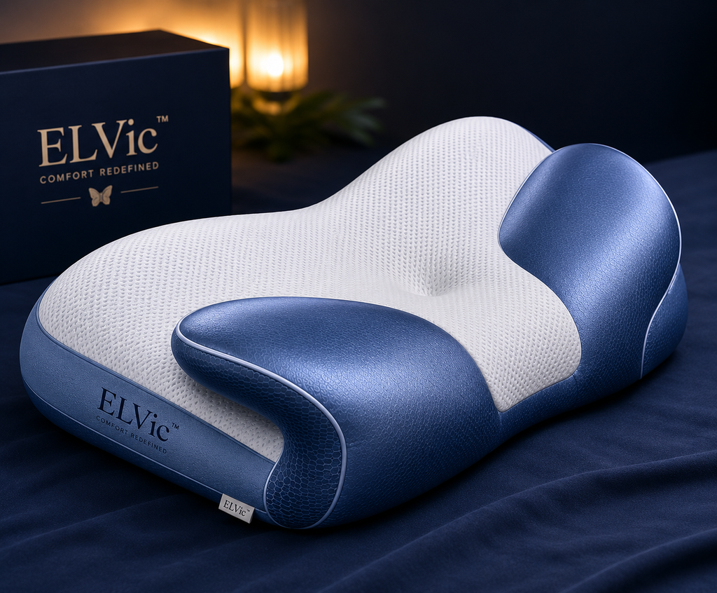 ELVic™ ButterflyCloud Pro – Ergonomic Cervical Memory Foam Pillow for Neck & Spine Support