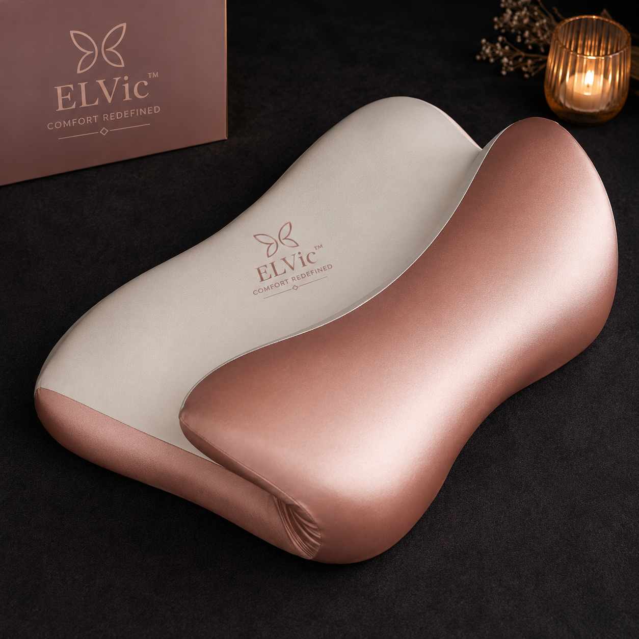 ELVic™ ButterflyCloud Pro – Ergonomic Cervical Memory Foam Pillow for Neck & Spine Support