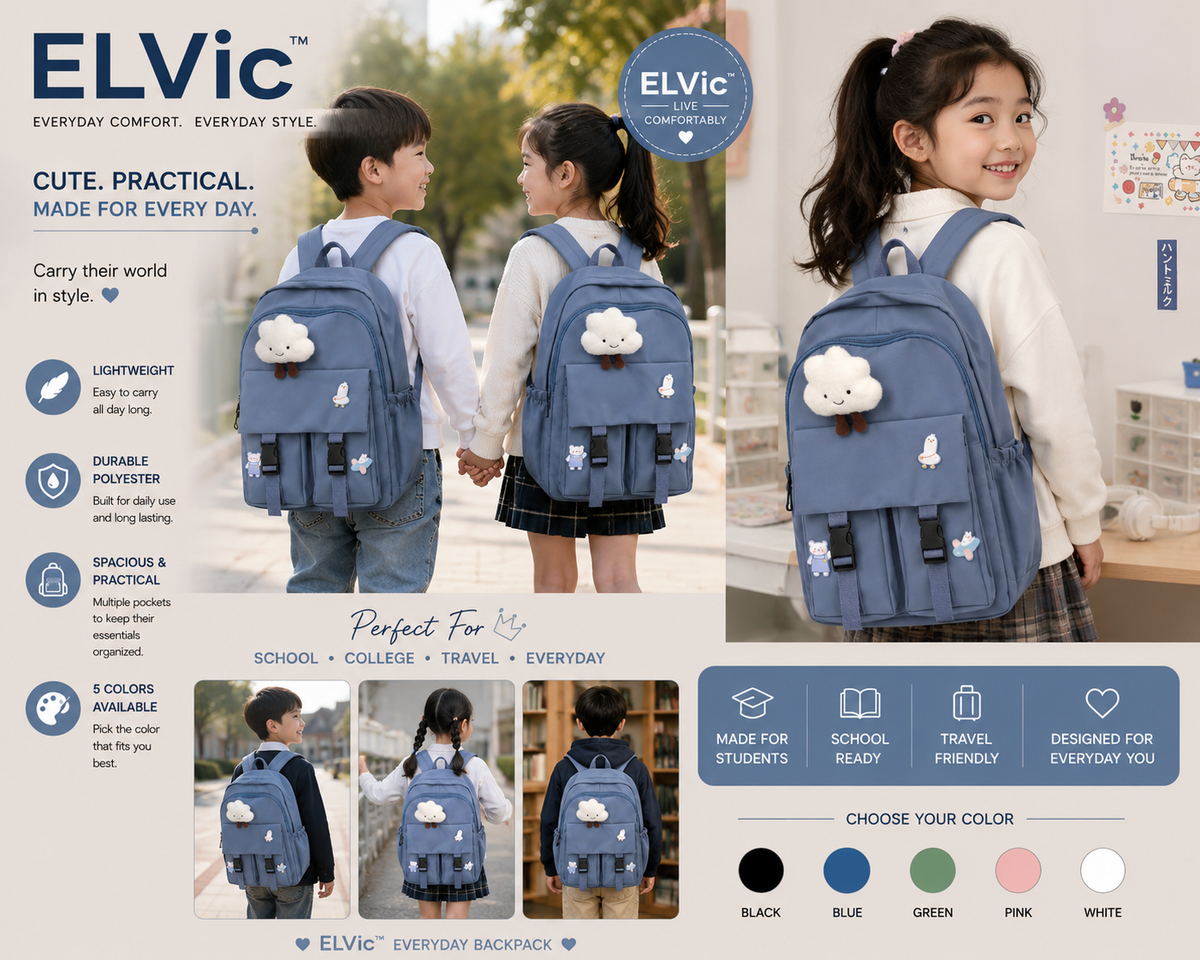ELVic™ Everyday Student Backpack – Lightweight School & College Bag