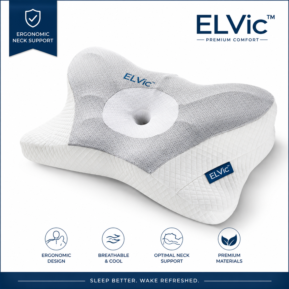 ELVic™ ErgoCloud Cervical Memory Foam Pillow