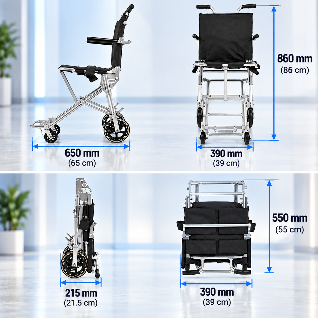 ELVic™ Lightweight Foldable Transport Wheelchair
