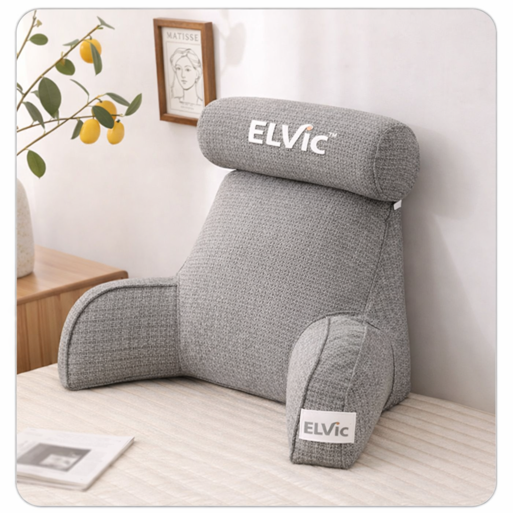 ELVic™ Large Backrest Pillow With Arm Support – Bed & Sofa Comfort